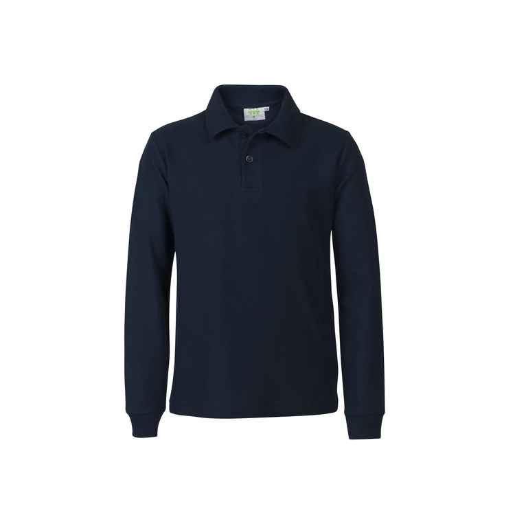Polohemd, langarm, Unisex Größe 98 - 128